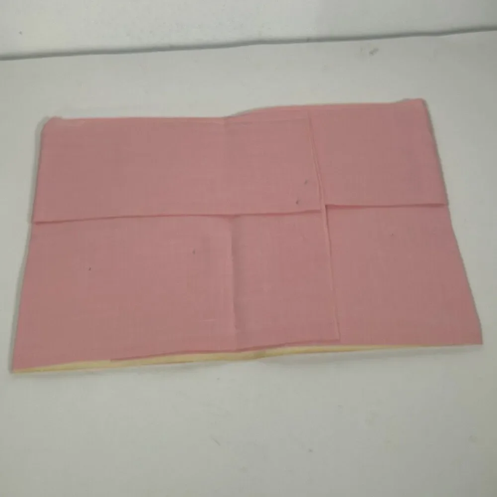 Vintage Tablecloth & 4 Napkins Pink Daisy Flower Applique New Never Used Retro - Picture 4 of 7